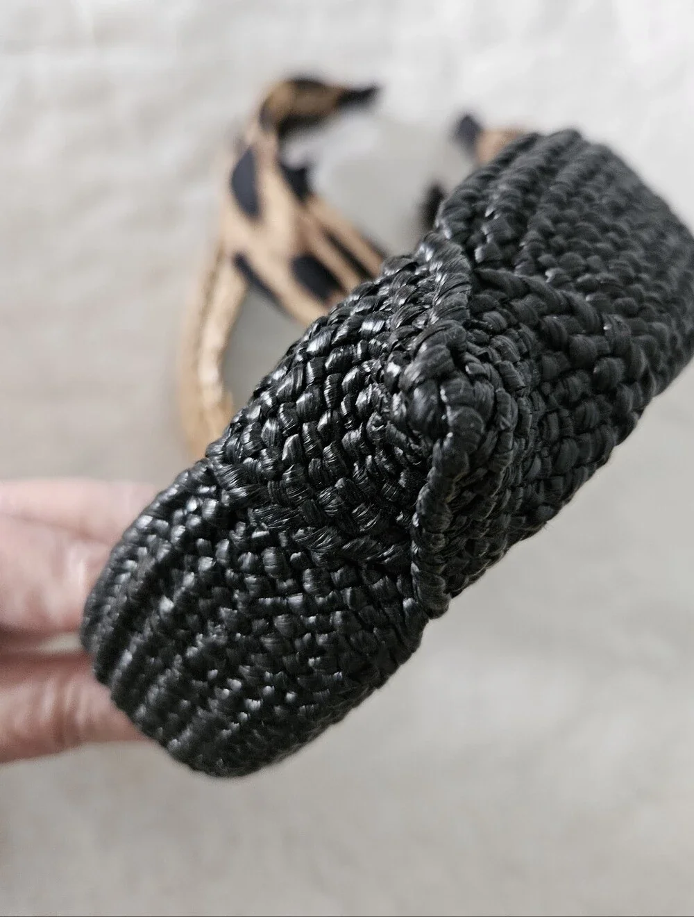 Set 3 Summer Headbands Woven Tan Black And Leopard Animal Print